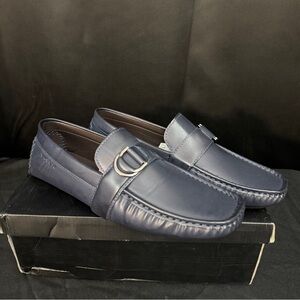 Aston Marc Men’s Navy Driving Loafers Slip On Moc Toe Synthetic Size 12